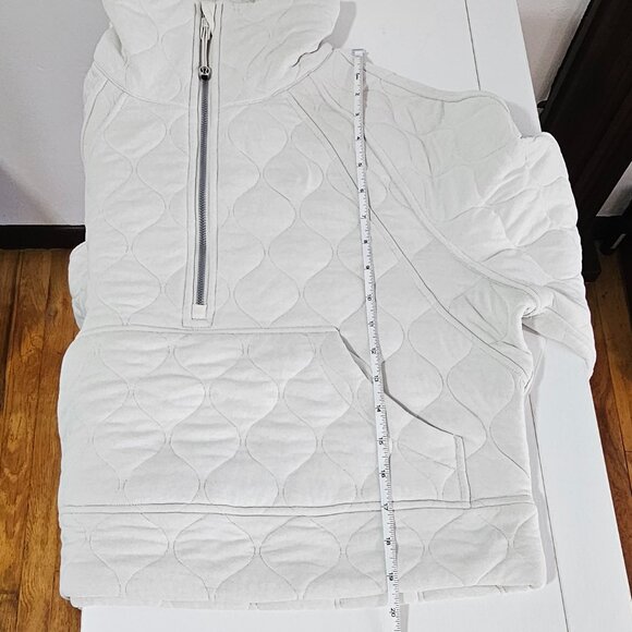 Lululemon Scuba Oversized Quilted Half Zip - Bone - Women's Size XS/S - LW3HFKS - Picture 7 of 8
